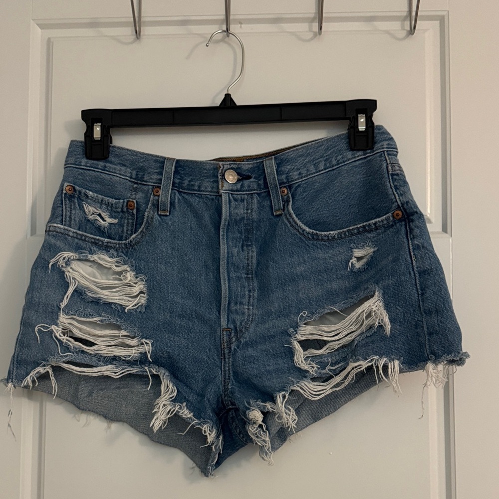 Levi 501 Distressed Denim Women Shorts